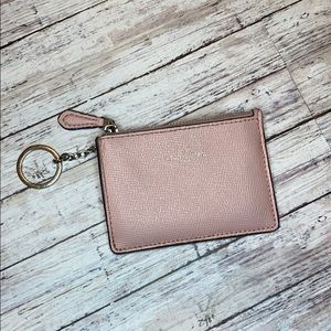 Pink COACH key-chain card holder